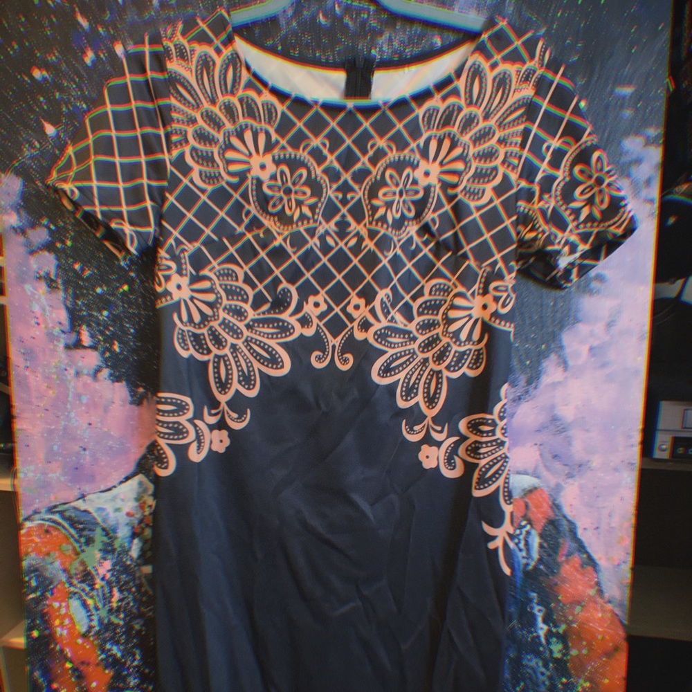 Printed short sleeve dress